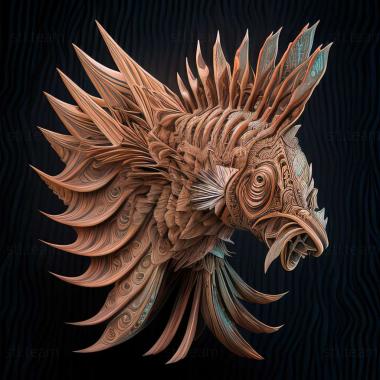 3D model Indian lionfish fish (STL)